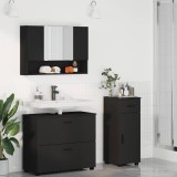 VidaXL Set de mobilier pentru baie 3 pcs Negru 76.5 x 35 x 64 cm 3393034