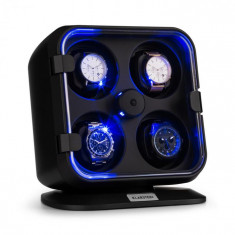 Klarstein Clover Watch winder, suport pentru 4 ceasuri, 3 rota?ii, 4 viteze LED foto