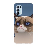 Husa compatibila cu Oppo A72 model Grumpy cat drawing, Silicon, TPU, Viceversa, Transparent, Carcasa