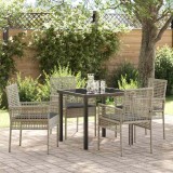 VidaXL Set de masă pentru grădină 5 pcs Gri deschis Rattan poli