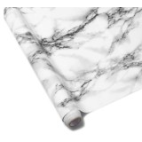 Folie autocolanta tip marmura alba, 60 x 200 cm, lavabila, TopBazar&reg;