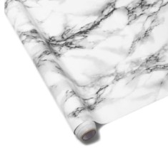 Folie autocolanta tip marmura alba, 60 x 200 cm, lavabila, TopBazar&reg;
