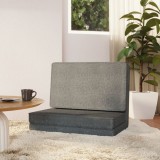 Scaun de podea pliabil, gri deschis, material textil