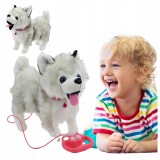 JUCĂRIE INTERACTIVĂ PENTRU C&Acirc;INI CU LESĂ, CARE MERG ȘI LĂTRĂ MASCOTA HUSKY