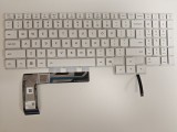 Tastatura Laptop, Lenovo, Legion 5 15IRX10 Type 83LY, iluminata, conector 4 pini, alba, layout US