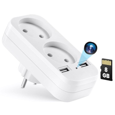 Camera Spion in Adaptor dublu iUni AD1, 8GB, Wi-Fi, Full HD, Senzor miscare foto