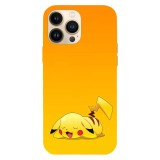 Husa compatibila cu Apple iPhone 15 Pro Max model Tired Pikachu, Silicon, TPU, Viceversa, Transparent, Carcasa