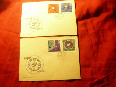 Set 2 FDC Romania - EXPO 67 ,1967 , 4 val. foto