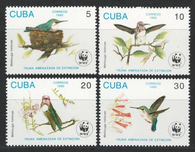 Cuba 1992 Mi 3589/92 MNH - WWF: colibri foto