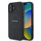 Husa pentru iPhone 16 - Guess Saffiano Peony Classic Logo MagSafe (GUHMP16SPSAPSMEK) - Black