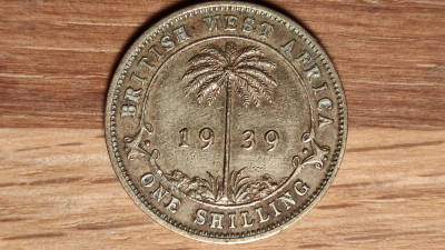 Africa de vest Britanica - moneda de colectie - 1 shilling 1939 - King George VI foto