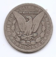 Statele Unite (SUA) 1 Dolar 1890 (Morgan Dolar) Argint 26.73g/900 KM-110 foto