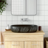 Lavoar de blat, negru, 59x40x14 cm, ceramica, oval GartenMobel Dekor, vidaXL