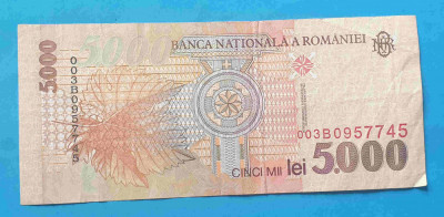 Bancnota veche - 5000 Lei 1998 - 5.000 Lei - CINCI MII Lei foto