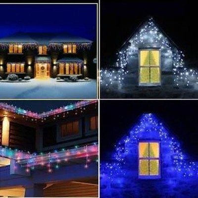 Pachet instalatie turturi 45m 3x15m 900 LED Craciun DIVERSE CULORI consum mic foto