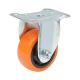 Roata fixa din PVC 75x31 mm, cu placa din otel 94x63 mm, 80 kg
