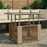 vidaXL Masă de Grădină Bej 100 x 55 x 37 cm Ratan PE și sticlă 42035138