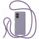 Lemontti Husa Silicon cu Snur Oppo Reno 8T Mov (protectie 360&deg;, material fin, captusit cu microfibra)