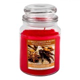 Lum&acirc;nare Parfumată, Spiced Vanilla, Aromă Condimente și Vanilie, Timp Ardere 65 Ore, Roșu, Sticlă, Diametru 9.5x16.5 cm, Oem