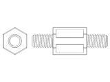 Piuliță Distanțieră Filetată 70mm M8 Hexagonală