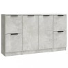Servante, 3 piese, gri beton, lemn prelucrat
