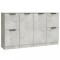 Servante, 3 piese, gri beton, lemn prelucrat