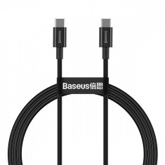 Cablu de date Baseus Superior, 2x USB Type-C, 100W, 1m, Negru foto