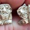 (76) SET BUTONI ARGINT, MONKEY, MOTIVE CHINEZESTI, MARCAJ ARGINT 925, 10 GRAME