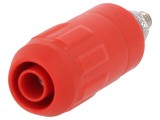 Conector banană 4mm soclu 20A roşu cu izolaţie &icirc;nşurubare