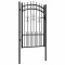 Poarta de gard cu varf tip sulita, neagra, 103x150 cm, otel vopsit in camp electrostatic
