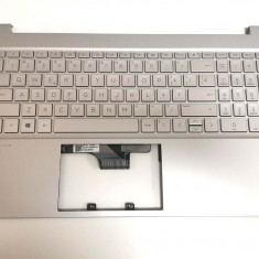 Carcasa superioara cu tastatura palmrest Laptop, HP, Pavilion X360 15-CR, 15T-CR, TPN-W132, iluminata, layout US