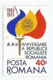 Romania, LP 872/1975, 10 ani de la proclamarea R.S.R., eroare, obl., Stampilat