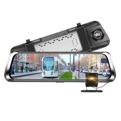 Camera Auto Tip Oglinda Techstar&amp;reg; B30, Dubla, LCD 10&amp;quot; Inch Touch Screen, 2K, 1440P + 1080P, H265, Night Vision, Camera Marsarier foto