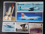 Gibraltar-Istoria aviatiei-serie completa ,nestampilate, Nestampilat