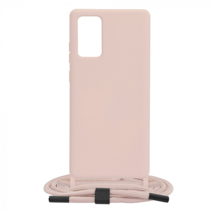 Husa pentru Samsung Galaxy Note 20 4G / Note 20 5G, Techsuit Crossbody Lanyard, Pink