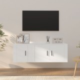 vidaXL Set dulap TV, 2 piese, alb, lemn prelucrat