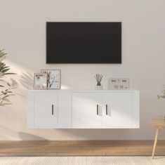 vidaXL Set dulap TV, 2 piese, alb, lemn prelucrat