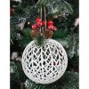 Glob de Craciun, alb, SY23YKL-WYM-0021, 12 cm, plastic, rotund