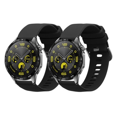 Set 2 Curele Kwmobile pentru Huawei Watch GT 4 (46mm), Negru, Silicon, KWM0000254A002C foto