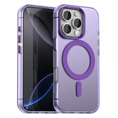 Husa MagSafe pentru Apple iPhone 16 Pro Max, Techsuit, CandyCase, Mov foto