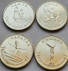 Set complet 4 monede 10 ruble 2024 Rusia, Cities of Labour Valour 4, unc, Europa