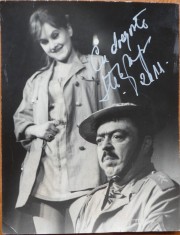 Autograf Stela Popescu in fotografie impreuna cu Ion Lucian, Ion Miclea, 1963