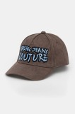 Versace Jeans Couture șapcă de baseball din bumbac culoarea maro, cu imprimeu, 78GAZK61 ZG374