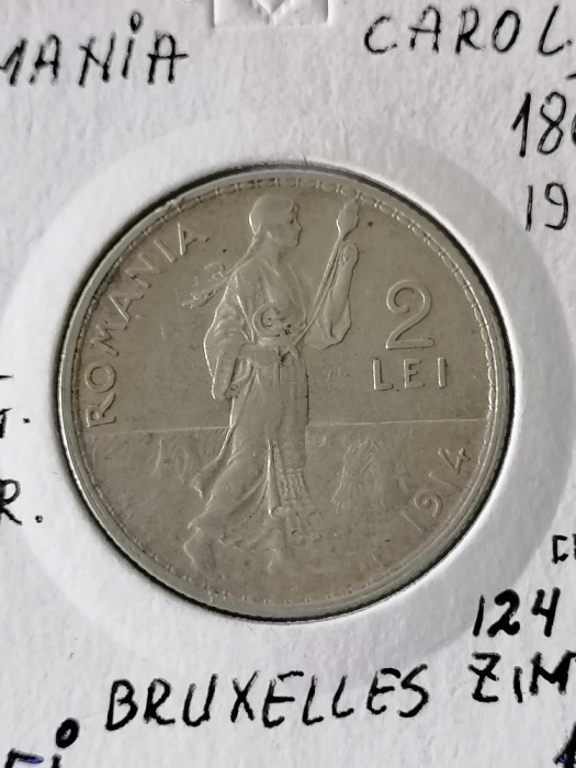 MONEDA - 2 LEI 1914-ROM&Acirc;NIA. BRUXELLES