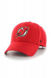 47brand șapcă din amestec de l&acirc;nă NHL New Jersey Devils culoarea rosu, cu imprimeu, H-MVP11WBV-RD, 47 Brand