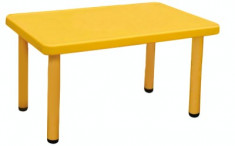 Masa dreptunghiulara 122x61x48cm pentru copii din masa plastica culoare galben Raki foto