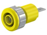 Soclu Banană 4mm 24A 1kV Galben Nichelat Alamă