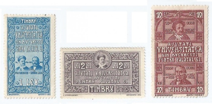 *Romania, lot 1064 cu 3 timbre fiscale locale Bucuresti, 1931, NG/MNH