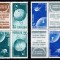 Romania 1957, LP 444 b, Sateliti artificiali, tripticuri tete-beche, MNH!