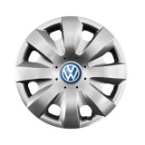 Set 4 capace roti potrivite jantelor de 15 inchi (R15) compatibile gama VW Volkswagen, model - 321, Sigla Albastra